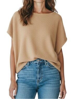 Nicole Miller extra fine merino wool short sleeve knit top M excellent condition